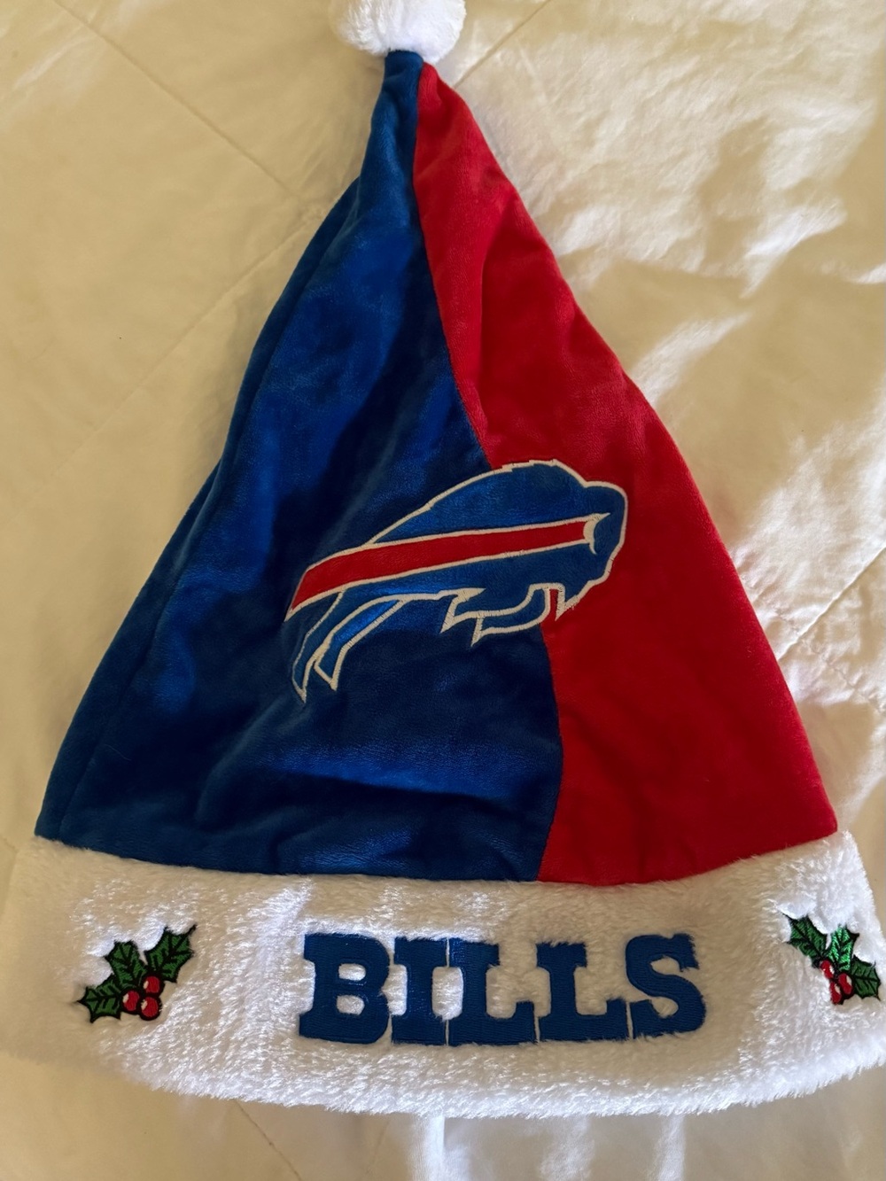 NFL Buffalo Bills Red and Blue Holiday Plush Hat